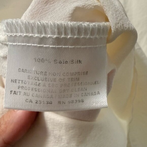 Judith & Charles Silk Elegant Cream Sleeveless Tank Top size 6 - Picture 5 of 6